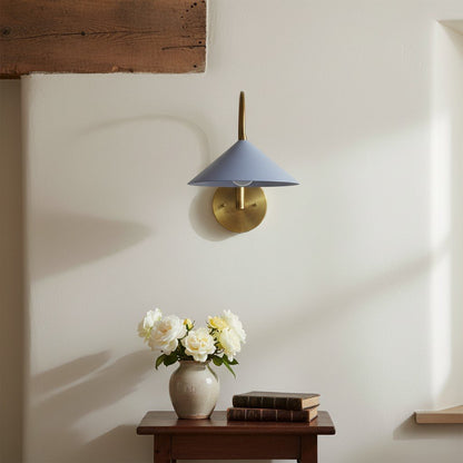 Curva Metal Vintage Wall Sconce  - Elegant Cone Shade for Bedrooms