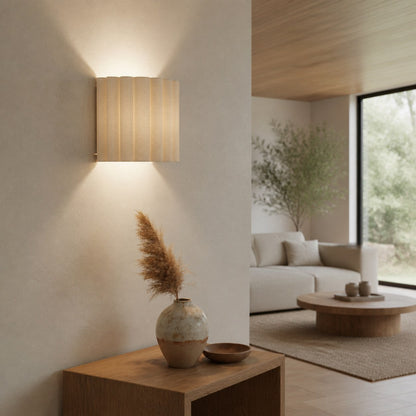 Velura Wandleuchte mit Leinenfalte – Sanftes, plissiertes Stoffdesign für Schlafzimmer oder Flur