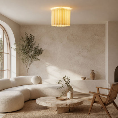 Velura Leinen-Hängeleuchte – Moderne Deckenleuchte im Übergangsstil für Esszimmer und Küchen
