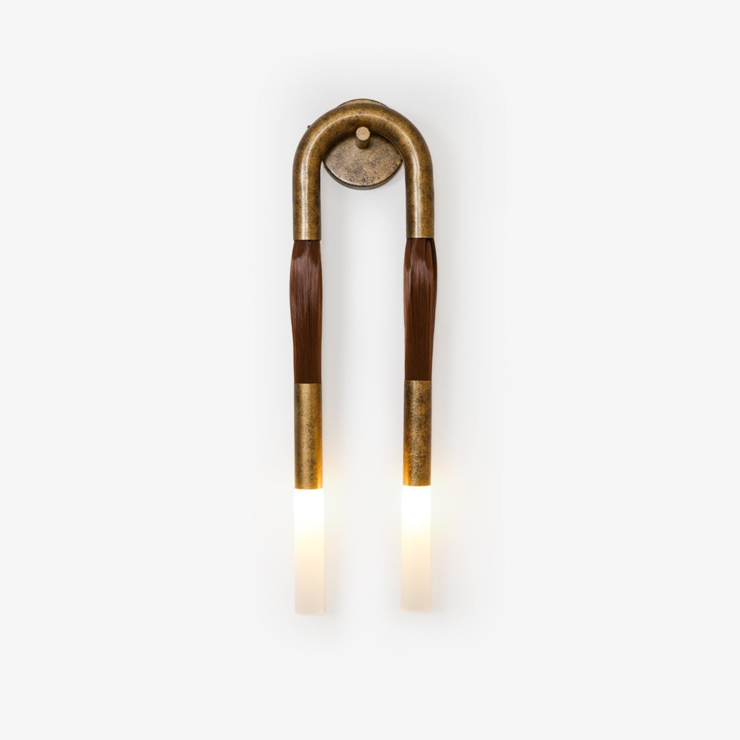 Moderne Wandleuchte aus Rosshaarglas – Messing/Nickel/Schwarz