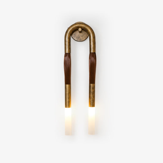 Moderne Wandleuchte aus Rosshaarglas – Messing/Nickel/Schwarz