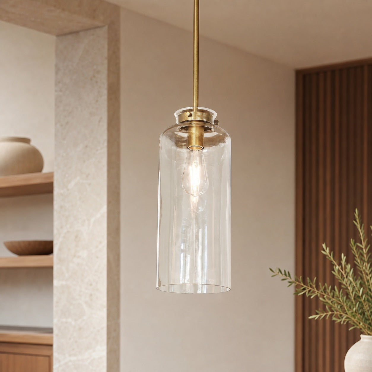 Sterling Minimalist Glass Pendant Collection - Vintage Brass Lighting Design