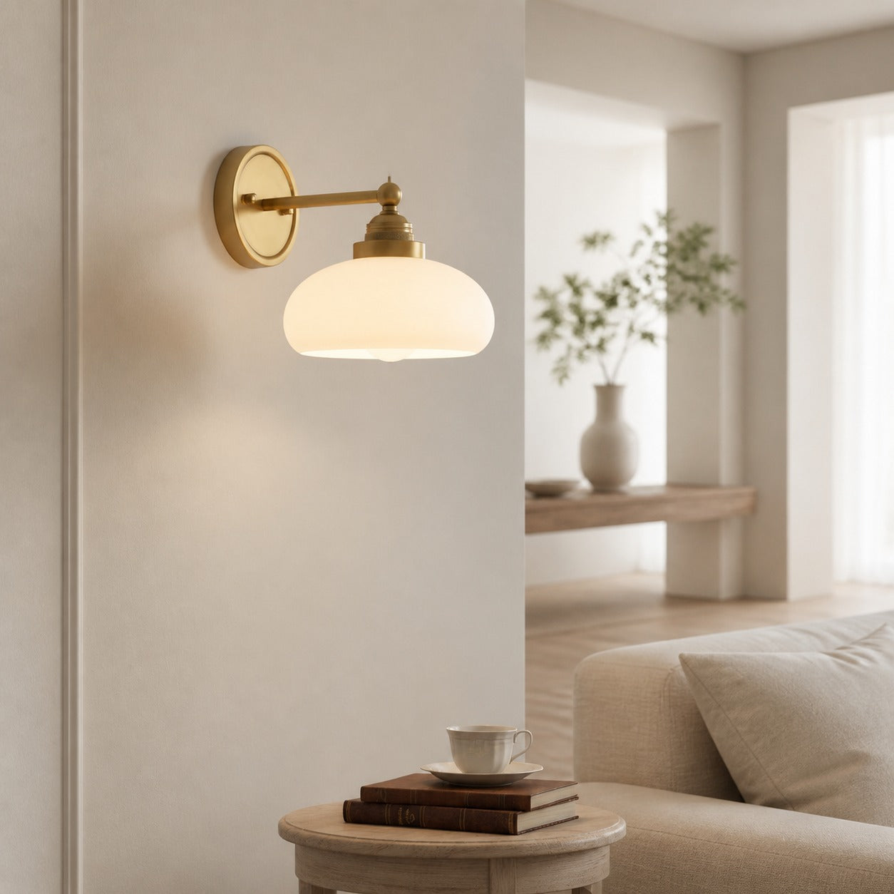 Velora Vintage Industrial Wall Sconce with Glass Shade for Hallway and Entryway