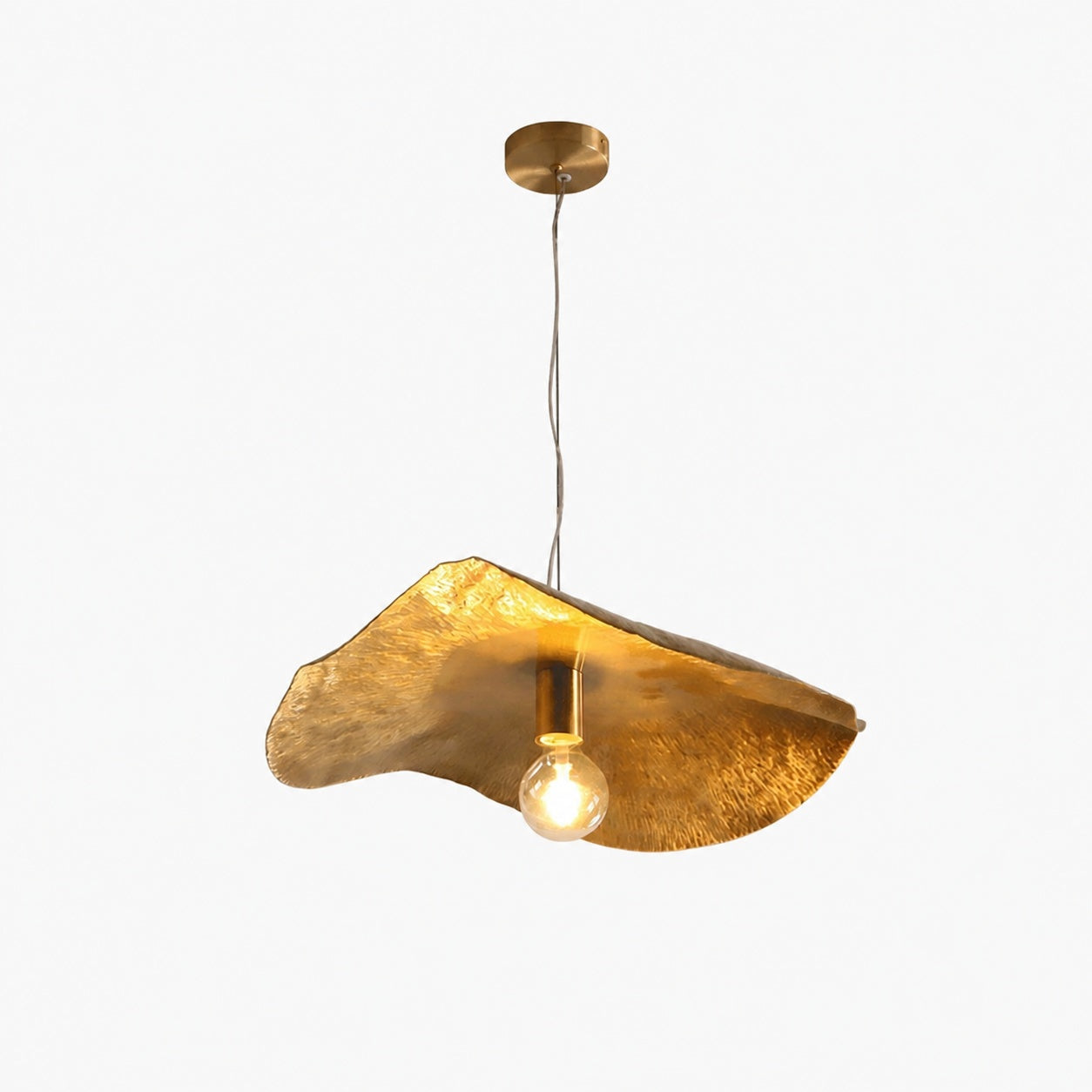 Hammered Brass Suspension Light