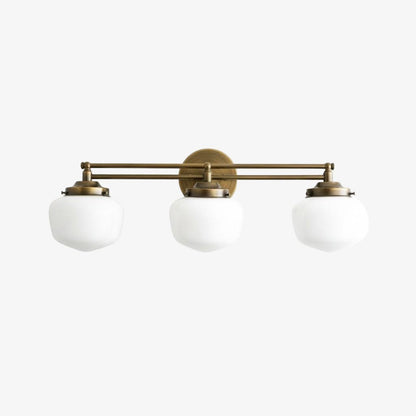 Opalume Glass Art Deco Vanity Light - Bathroom Wall Sconce with White Glass Shades