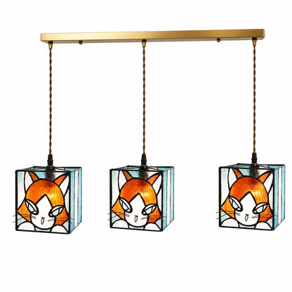 stained glass cat pendant light SKU option