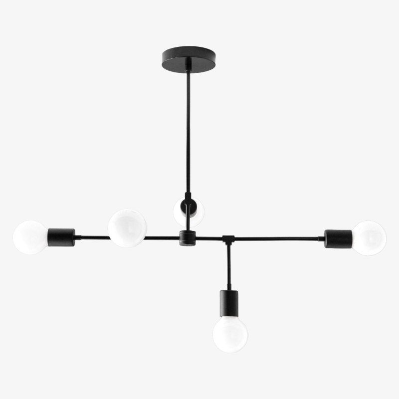 Mobilux Line 5 Light Chandelier - Modern Ceiling Hanging Lamp for Dining Room
