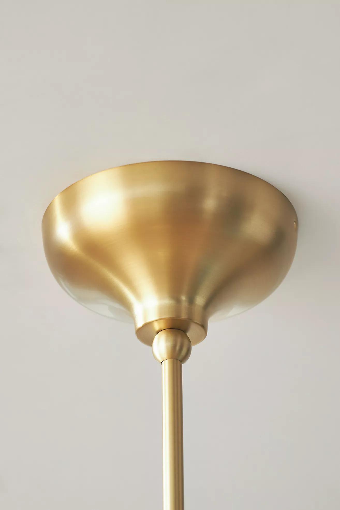 Rayla Scallop Pendant Light – Retro Brass Ceiling Lamp for Dining & Kitchen