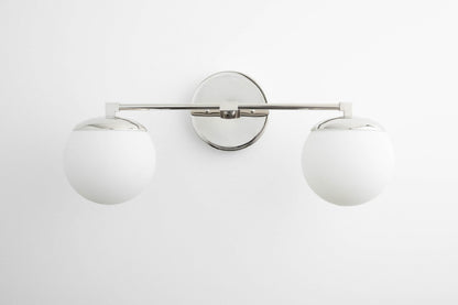 Glorica Glass Vanity Light - Art Deco Brass Wall Globe Fixture Modern