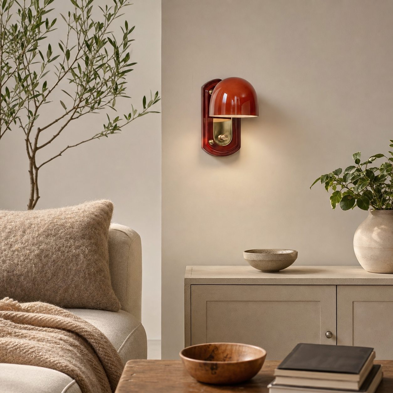 Livessa Modern Wall Lamp – Sculptural Glass Shade Wall Light for Bedroom or Living Room