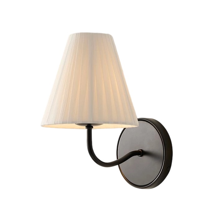 Fibura Contemporary Metal Sconce with Soft Linen Shade Subtle Silhouette for Living Rooms and Corridors