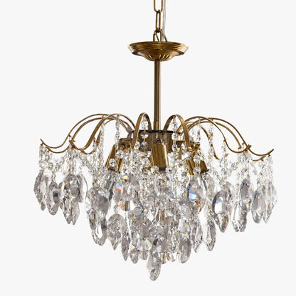 Vintage Sumptuous Teardrop Crystal Chandelier