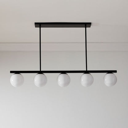 Brelia Round Light Chandelier - Modern Milk Glass Globe Ceiling Light