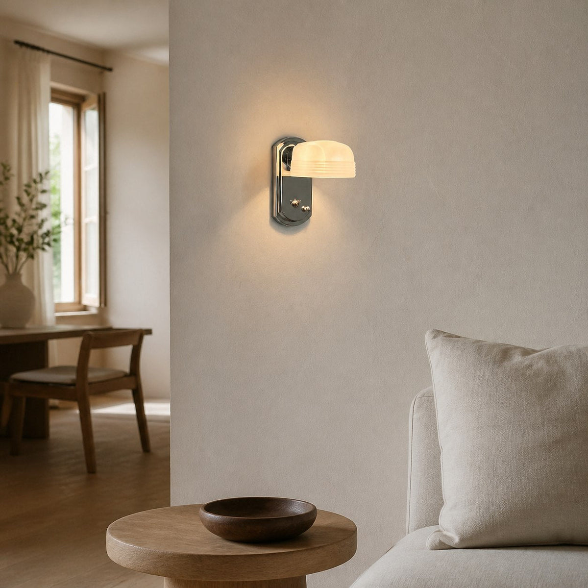 Bauhaus Creative Industrial White Glass Wall Lamp