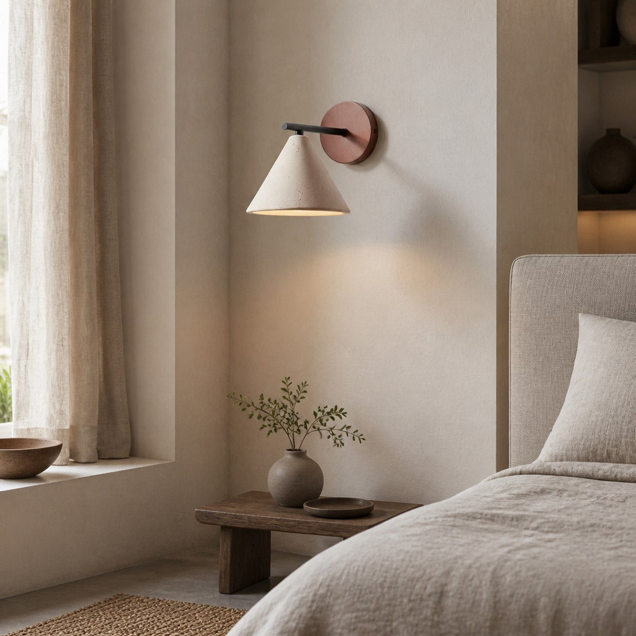 Travira Wall Light Natural Travertine Texture Accent – Modern Wall Light for Hallways and Bathrooms