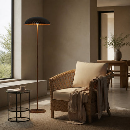 Lustrona Metal Standing Floor Lamp – Modern Half-Dome Shade Accent Light for Home Styling