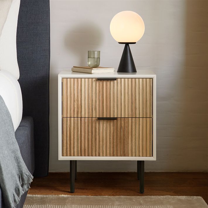 Ulvara Modern Table Lamp - Glass Globe and Tapered Base for Bedroom Glow