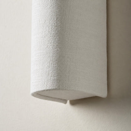 Linbron Linen Wall Sconce Natural Fabric Shade Modern Wall Light for Bedroom