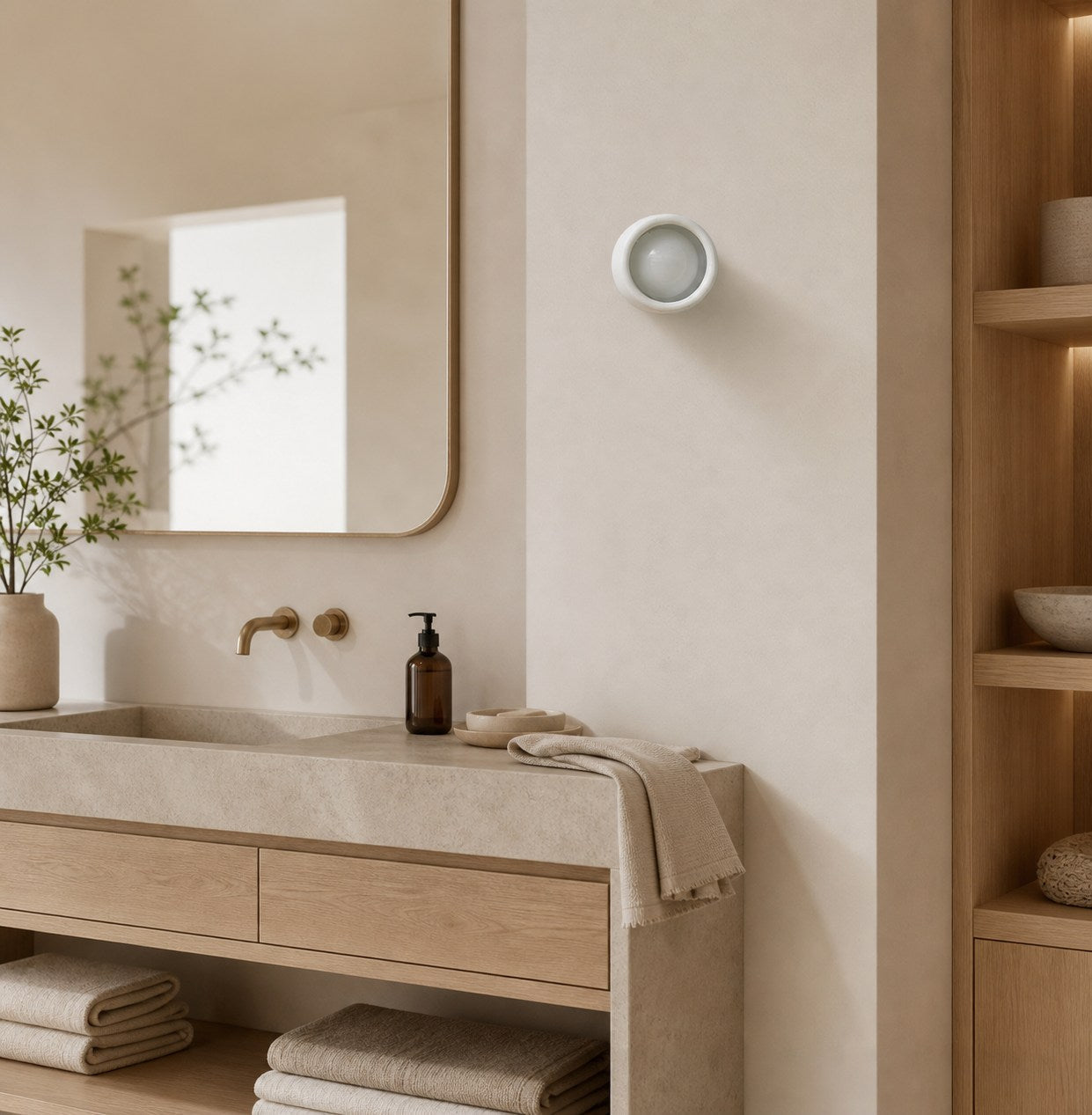 Cerova Modern Ivory Porcelain Sconce – Soft Organic Wall Light