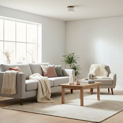 Cerova Porcelain Flushmount – Modern Minimalist Design – Perfect for Living & Dining Areas