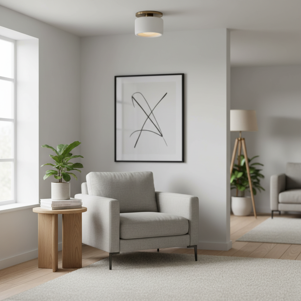 Cerova Porcelain Flushmount – Modern Minimalist Design – Perfect for Living & Dining Areas