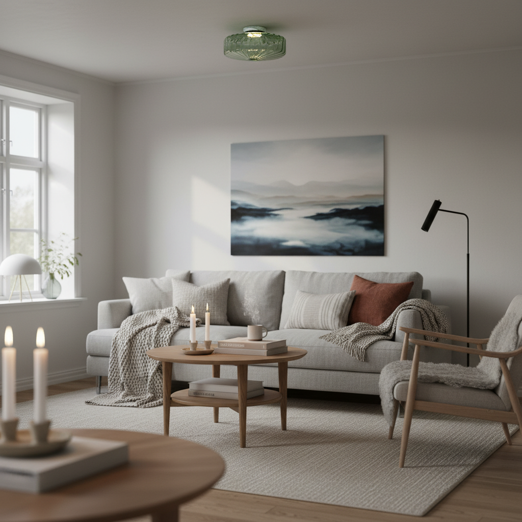 Ripple Glass Design – Vintage Ceiling Lamp for Living Room