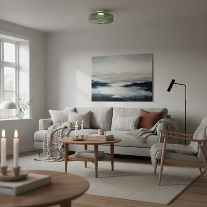 Ripple Glass Design – Vintage Ceiling Lamp for Living Room