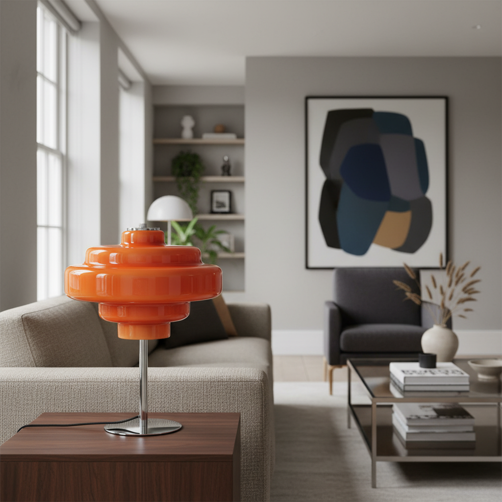 Koloro Tiered Glass Table Lamp – Retro Style for Living Room or Bedroom