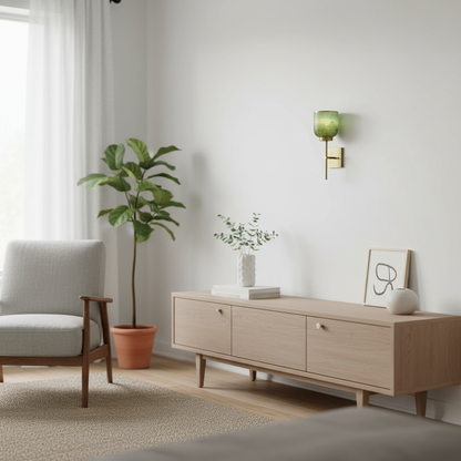 Helvo Eleganter Glas-Zylinder Wandleuchte – Minimalistischer Stil – Banks Sconce – Ideal für Schlafzimmer & Flur