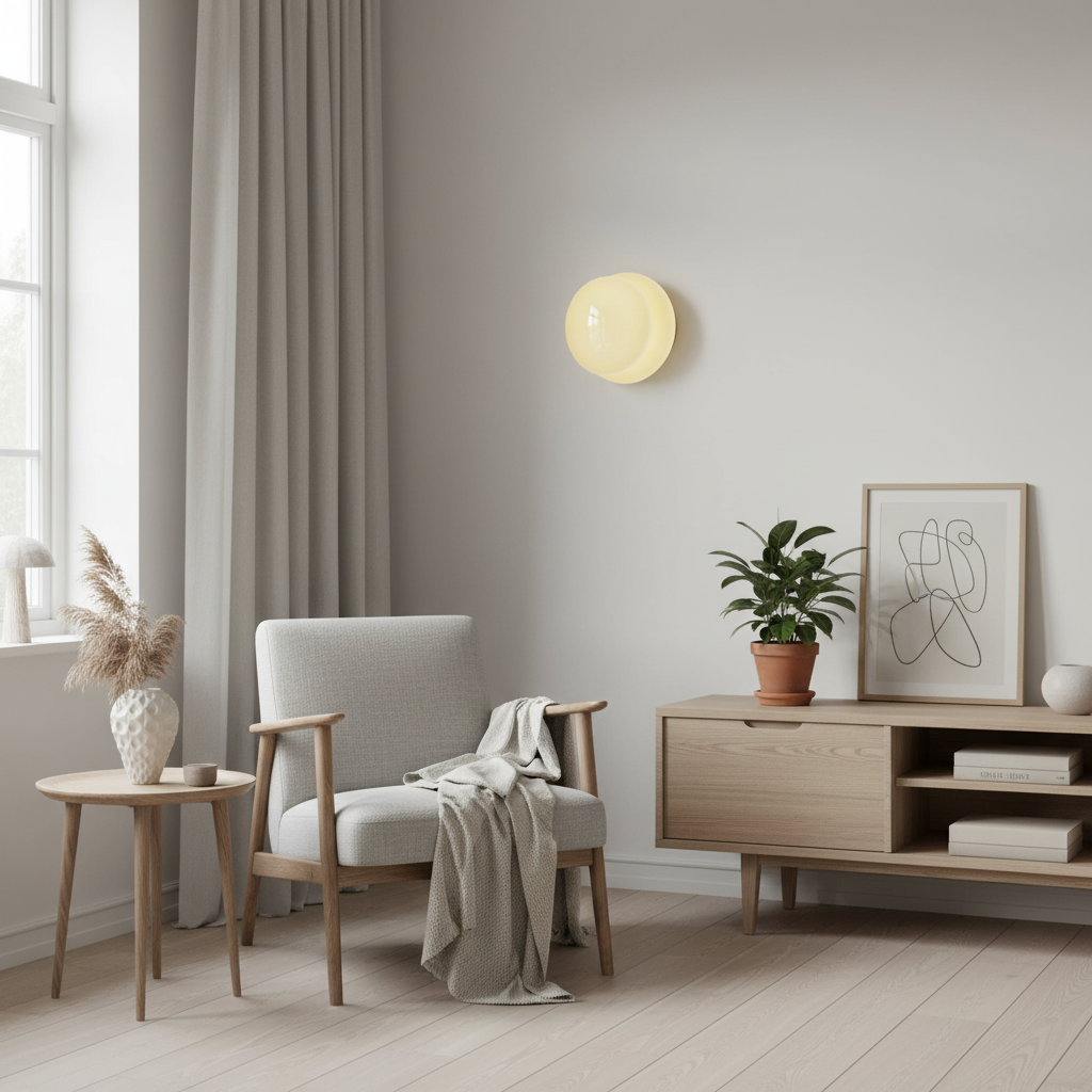 Soft Glow Opal Glass Wall Lamp – Elegant Accent Lighting for Bedrooms