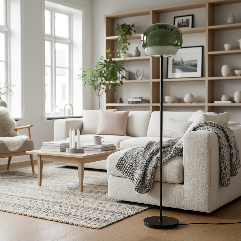 Clinco Double-Layered Glass Floor Lamp – Modern Retro Design – Perfect for Living Room or Bedroom