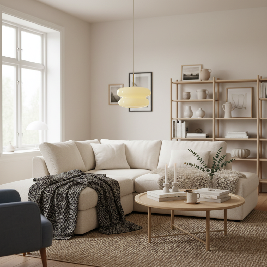 Spherical Opal Glass Pendant Lamp Modern Style for Dining & Living Rooms