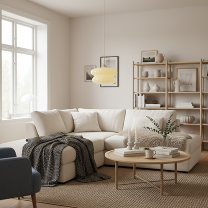 Spherical Opal Glass Pendant Lamp Modern Style for Dining & Living Rooms