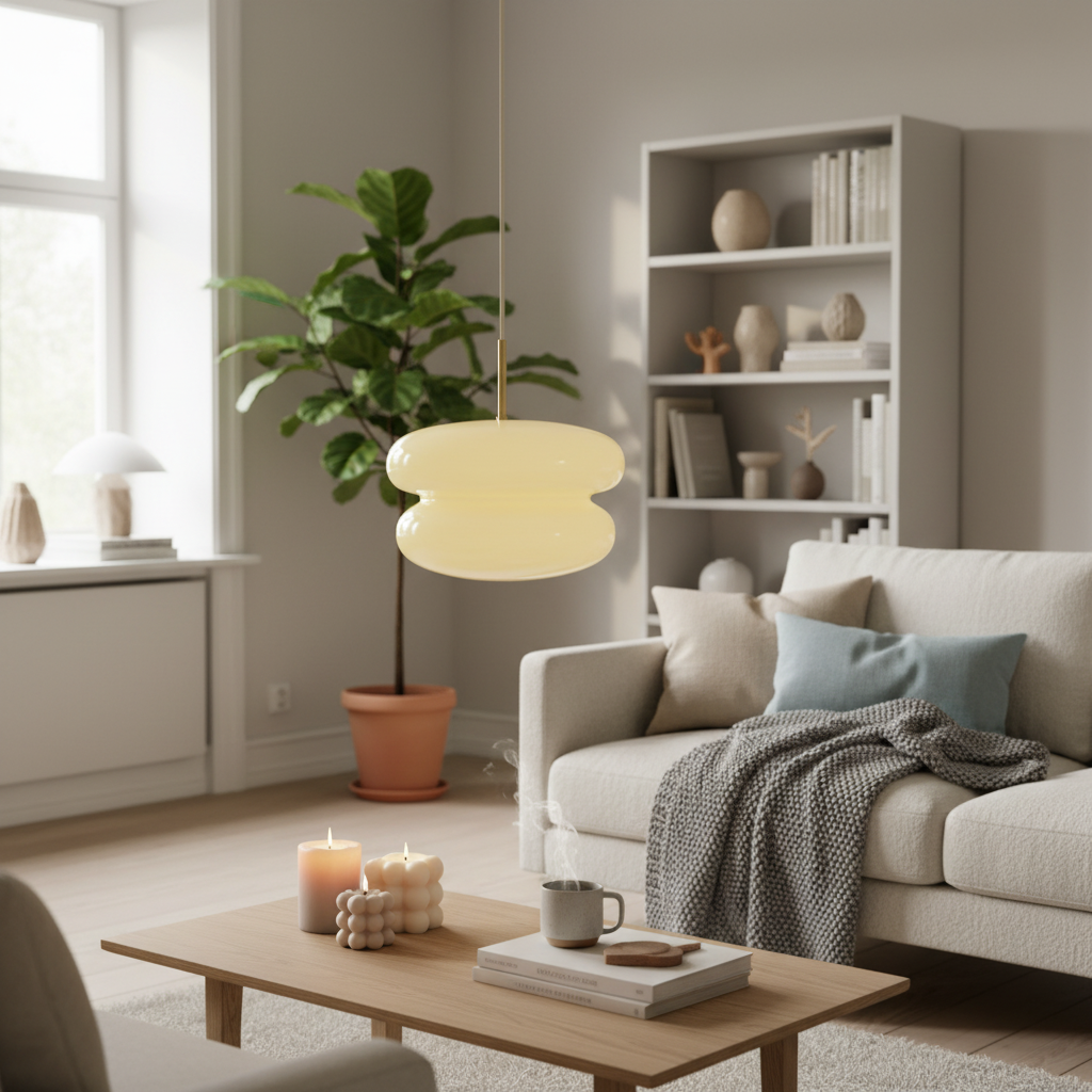 Spherical Opal Glass Pendant Lamp Modern Style for Dining & Living Rooms