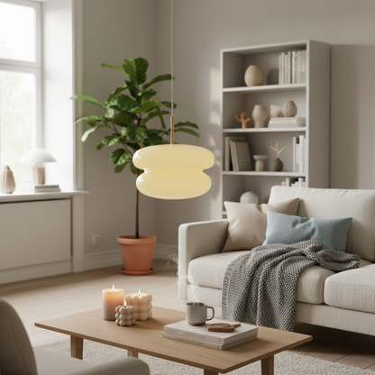 Spherical Opal Glass Pendant Lamp Modern Style for Dining & Living Rooms