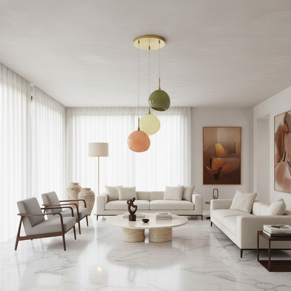 Cluster Opal Glass Pendant Lamp – Modern Minimalist Style – Ideal for Living Room or Bedroom