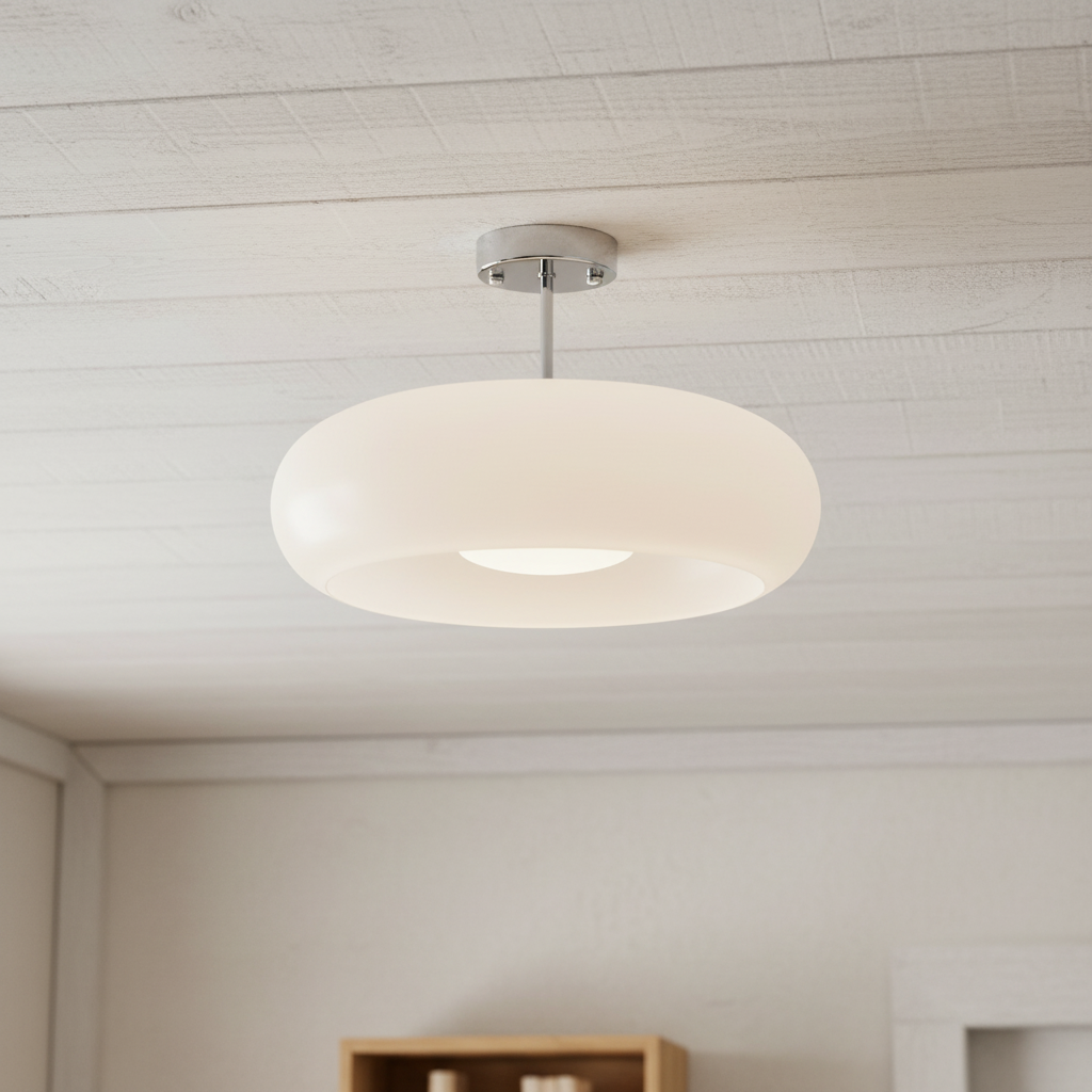 LumaDisc Disc-Shaped Glass Ceiling Lamp Bauhaus Style for Living & Dining Spaces