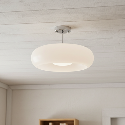 LumaDisc Disc-Shaped Glass Ceiling Lamp Bauhaus Style for Living & Dining Spaces