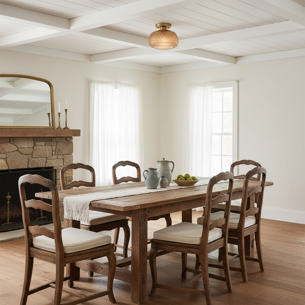 LumaVault Glass Dome Flush Mount Ceiling Light Retro Style for Living Room