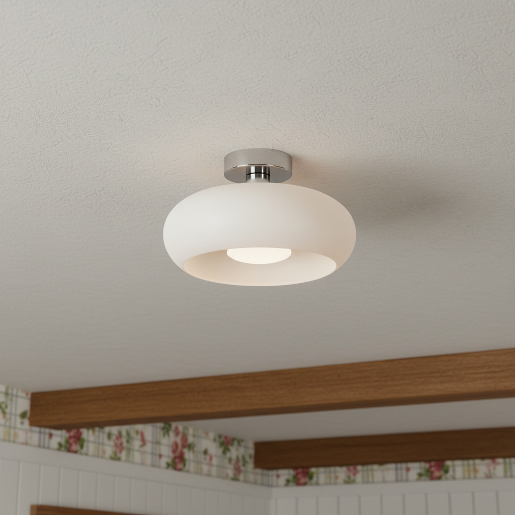 LumaDisc Disc-Shaped Glass Ceiling Lamp Bauhaus Style for Living & Dining Spaces