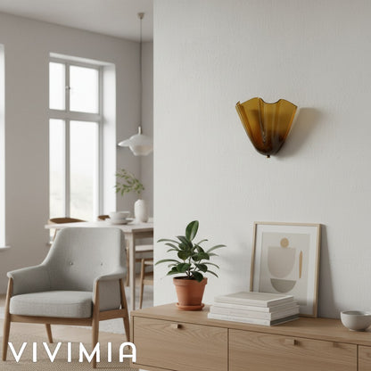 Bellina Handcrafted Glass Floral Wall Lamp – Modern Accent for Bedroom