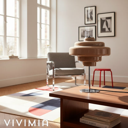 Koloro Tiered Glass Table Lamp – Retro Style for Living Room or Bedroom