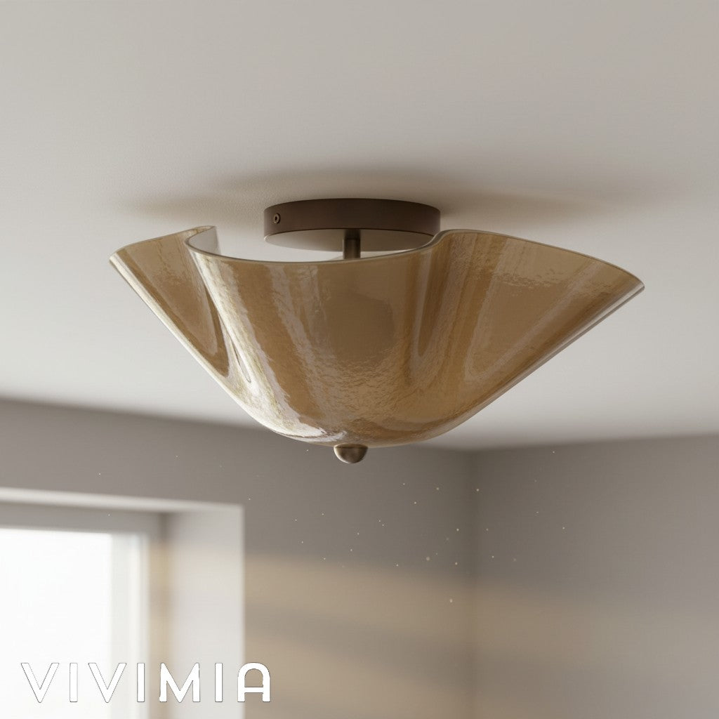 Bellina Warm Glow Sculptural Ceiling Light for Low Ceiling Areas