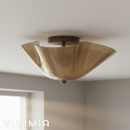Bellina Warm Glow Sculptural Ceiling Light for Low Ceiling Areas