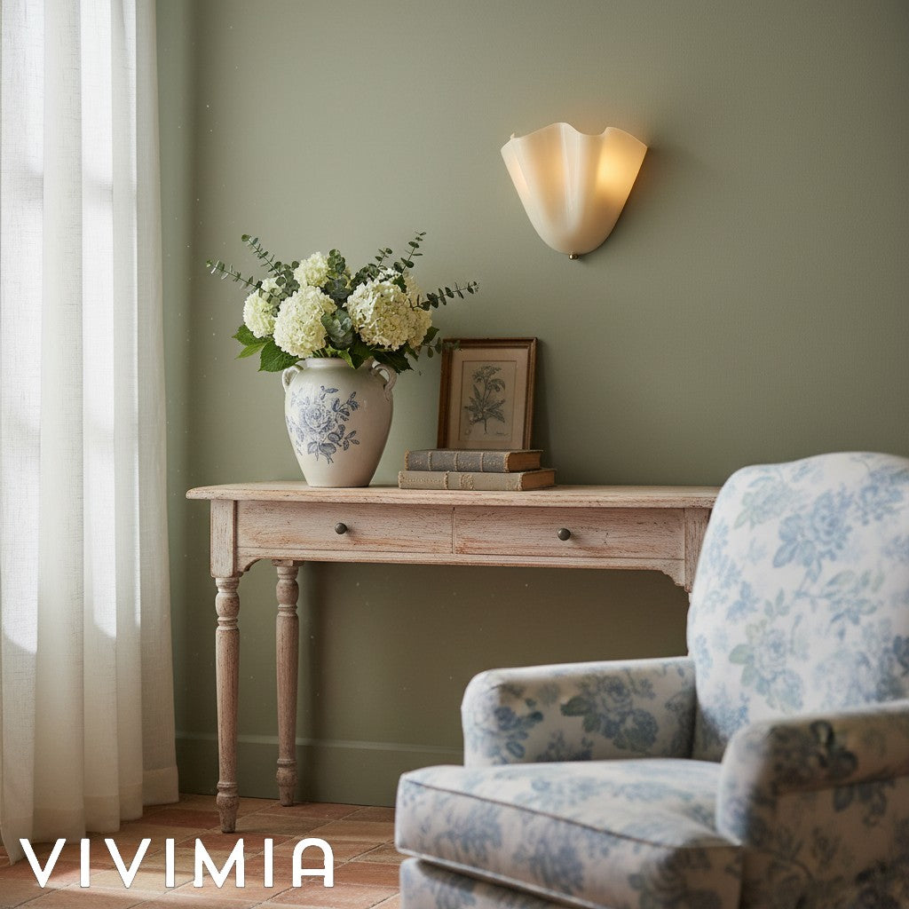 Bellina Handcrafted Glass Floral Wall Lamp – Modern Accent for Bedroom