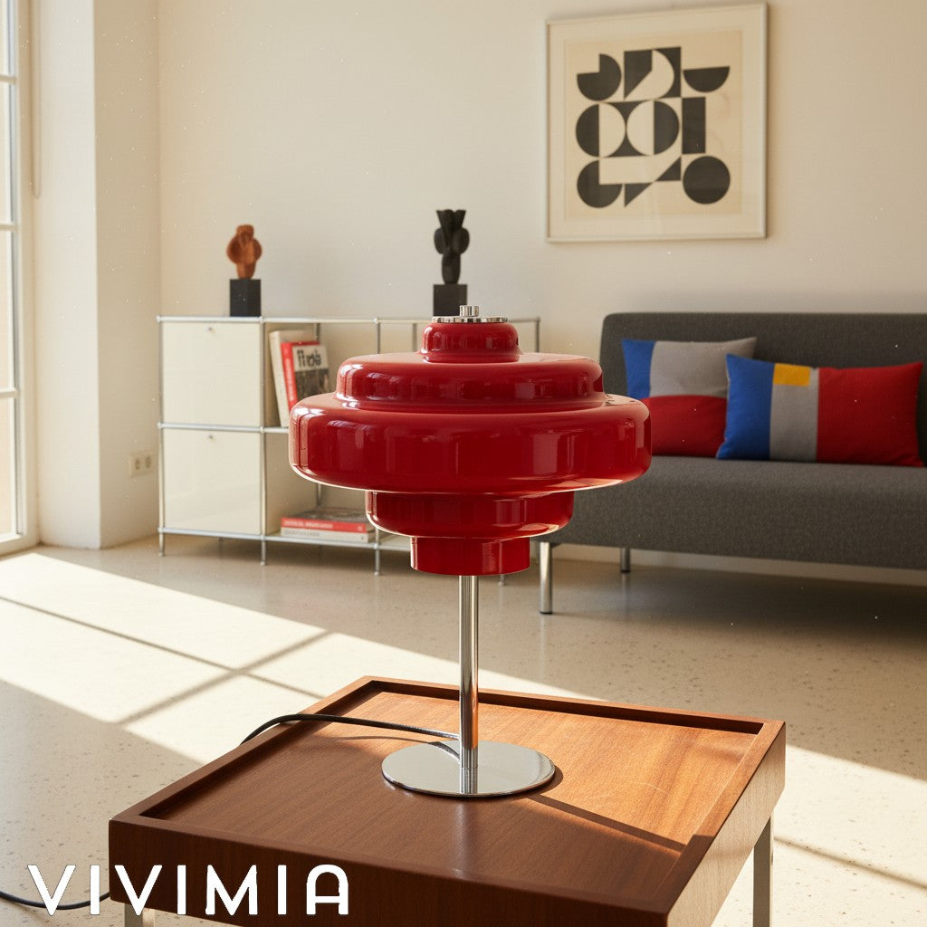 Koloro Tiered Glass Table Lamp – Retro Style for Living Room or Bedroom