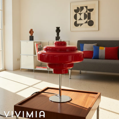 Koloro Tiered Glass Table Lamp – Retro Style for Living Room or Bedroom