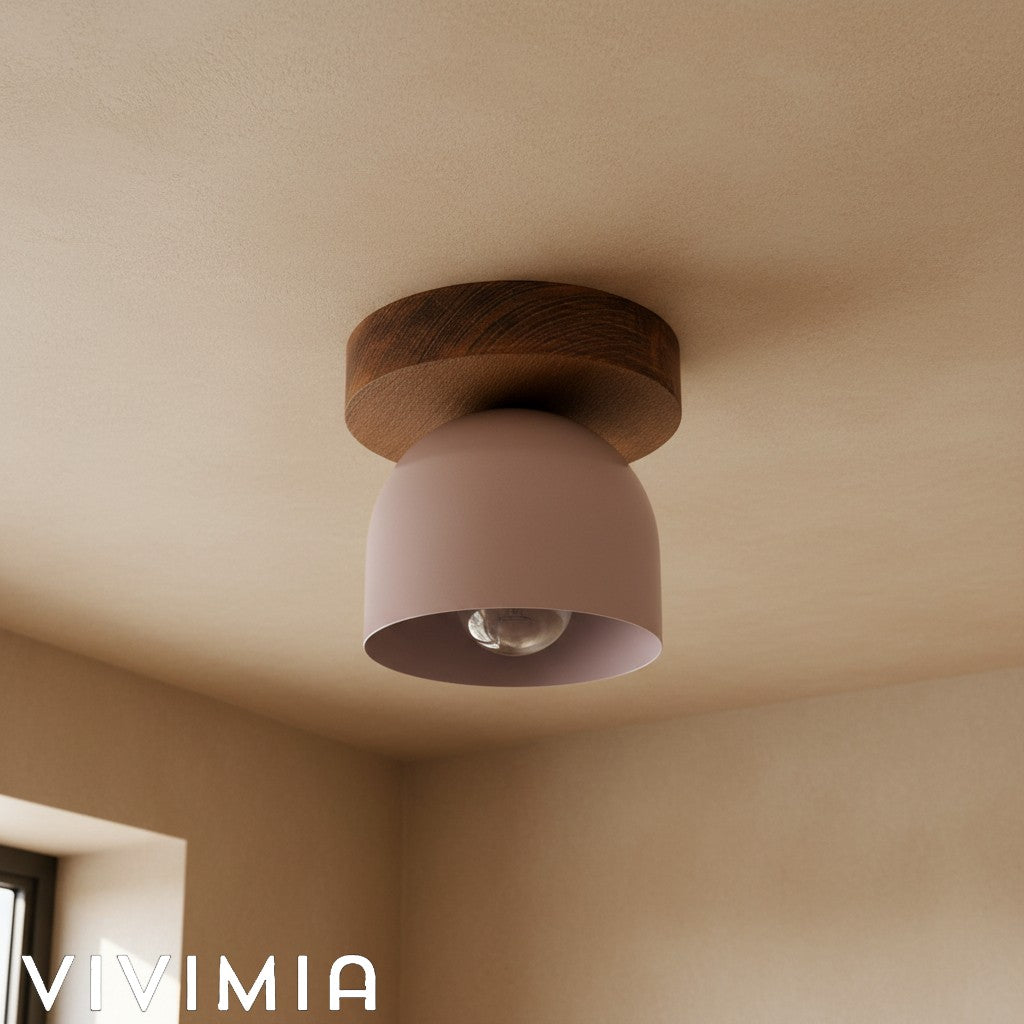 Metio Dome Ceiling Light Minimalist Wood Design for Bedrooms & Hallways