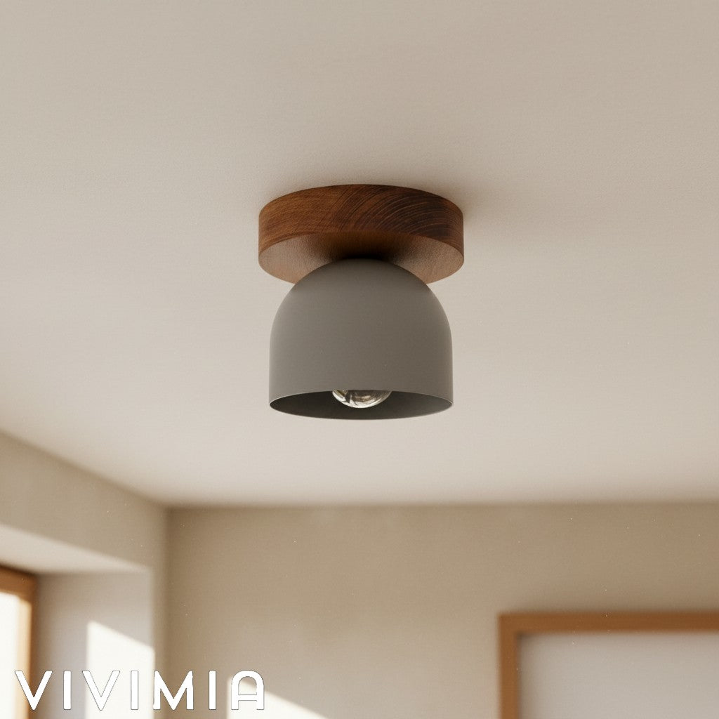 Metio Dome Ceiling Light Minimalist Wood Design for Bedrooms & Hallways