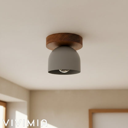 Metio Dome Ceiling Light Minimalist Wood Design for Bedrooms & Hallways